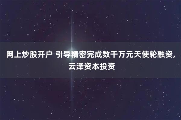 网上炒股开户 引导精密完成数千万元天使轮融资, 云泽资本投资